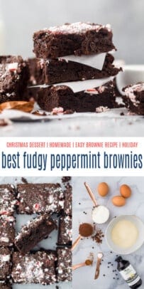 pinterest image for Best Fudgy Peppermint Brownies