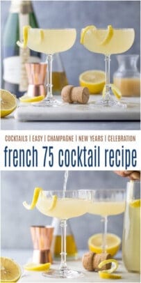 pinterest image for Classic French 55 Cocktail