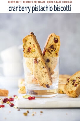 pinterest image for Cranberry Pistachio Biscotti