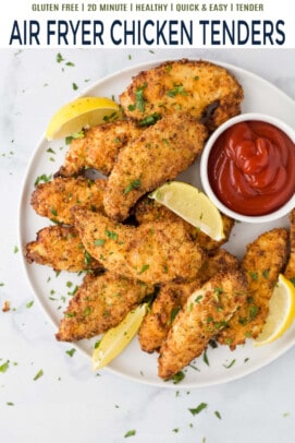 pinterest image for The Most Amazing Air Fryer Chicken Tenders
