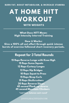 printout of at home hiit workout program