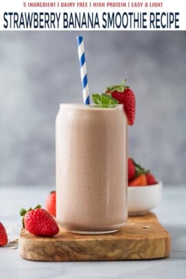 pinterest image for strawberry banana smoothie