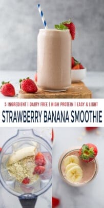 pinterest image for strawberry banana smoothie