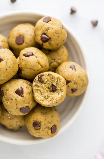 overhead photo of Vegan Cookie Dough Energy Balls