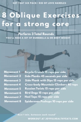 pinterest image for 8 Oblique Exercises for a Stronger Core