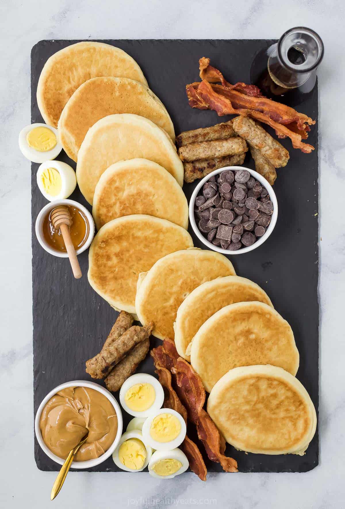 The brunch buffet platter on a countertop before the fruits have been added