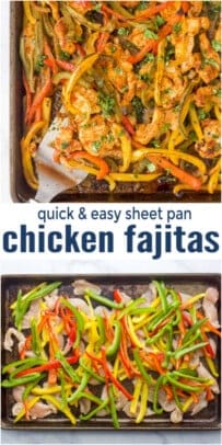 pinterest image for Quick & Easy Sheet Pan Chicken Fajitas
