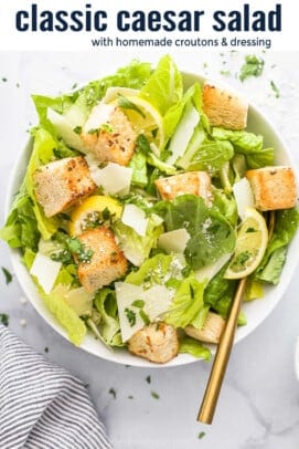 pinterest image for Easy Classic Caesar Salad