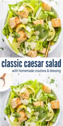 pinterest image for Easy Classic Caesar Salad