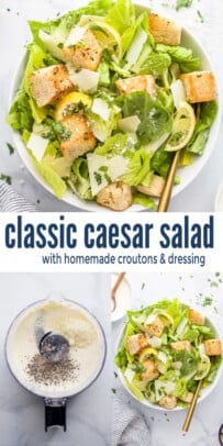 pinterest image for Easy Classic Caesar Salad