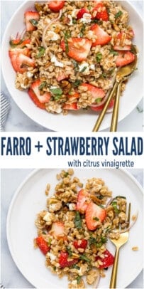 Easy Strawberry Farro Salad | Joyful Healthy Eats