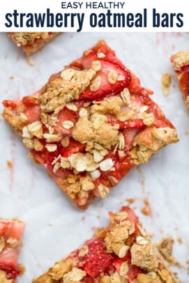 pinterest image for strawberry oatmeal bars