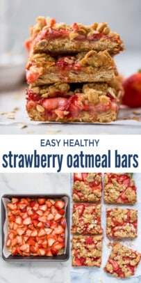 pinterest image for strawberry oatmeal bars