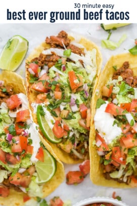 pinterest image for The Best Ever Ground Beef Tacos