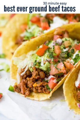 pinterest image for The Best Ever Ground Beef Tacos