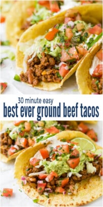 pinterest image for The Best Ever Ground Beef Tacos