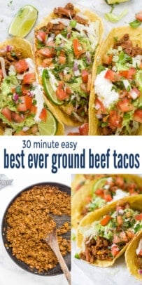 pinterest image for The Best Ever Ground Beef Tacos