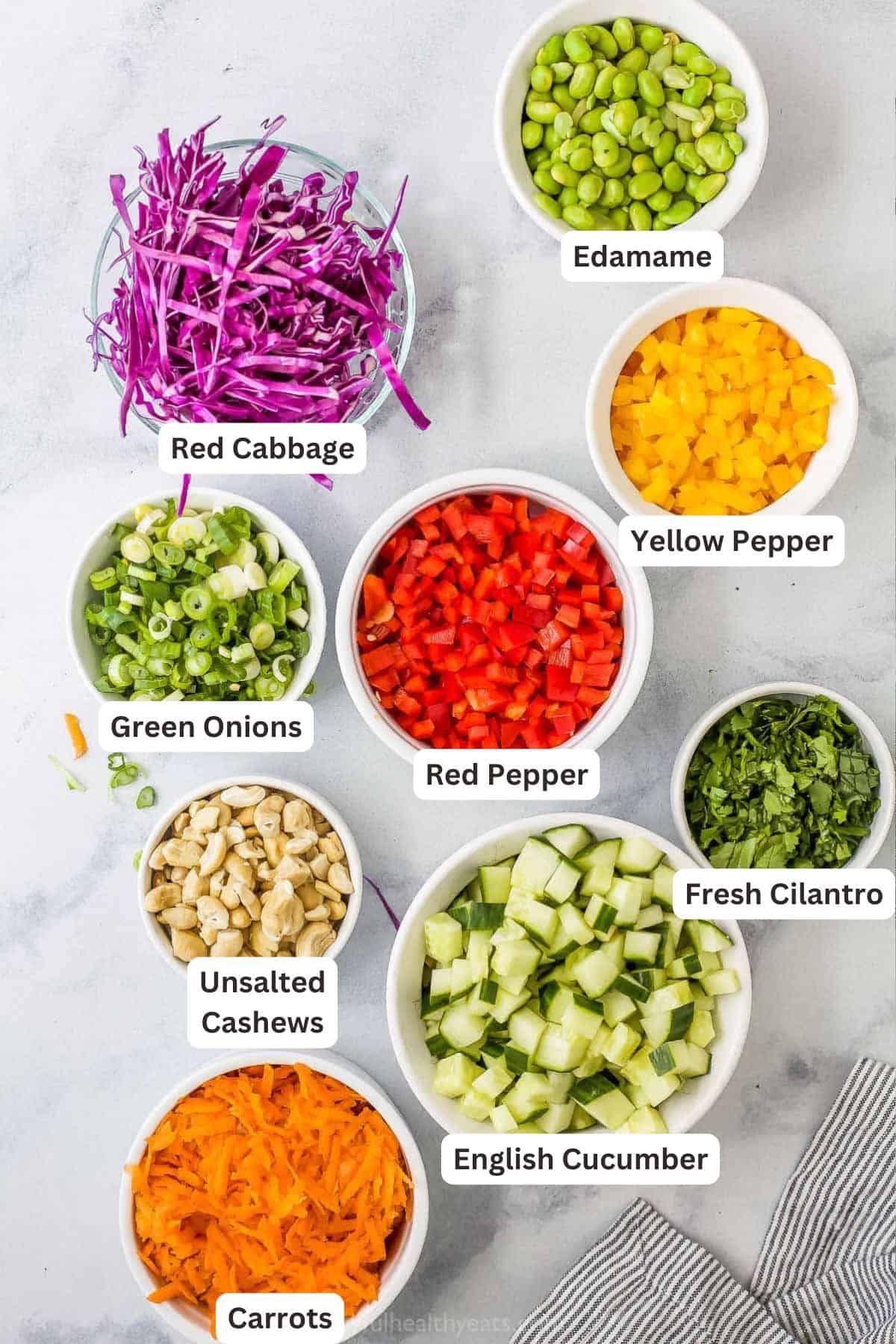 Ingredients for Thai Quinoa Salad.