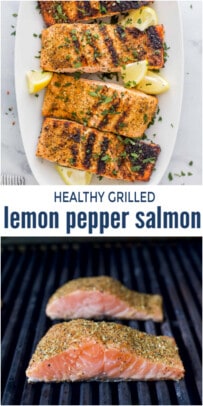 pinterest image for Grilled Lemon Pepper Salmon Recipe