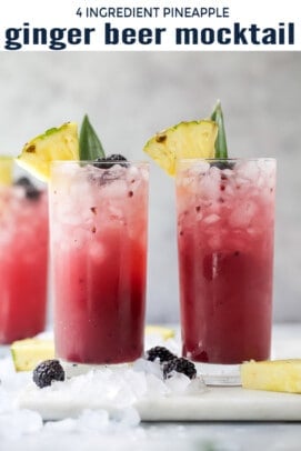 pinterest image for Pineapple Ginger Beer Mocktail