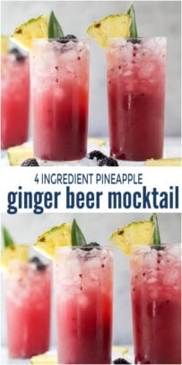 pinterest image for Pineapple Ginger Beer Mocktail