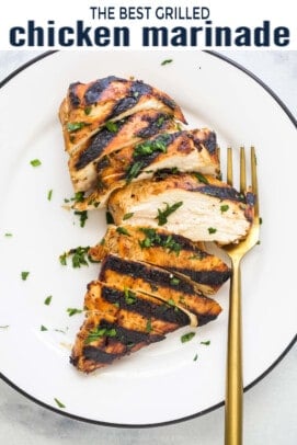 pinterest image for best grilled chicken marinade