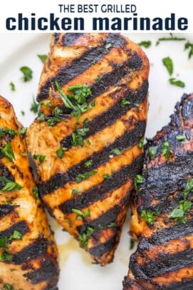 pinterest image for best grilled chicken marinade