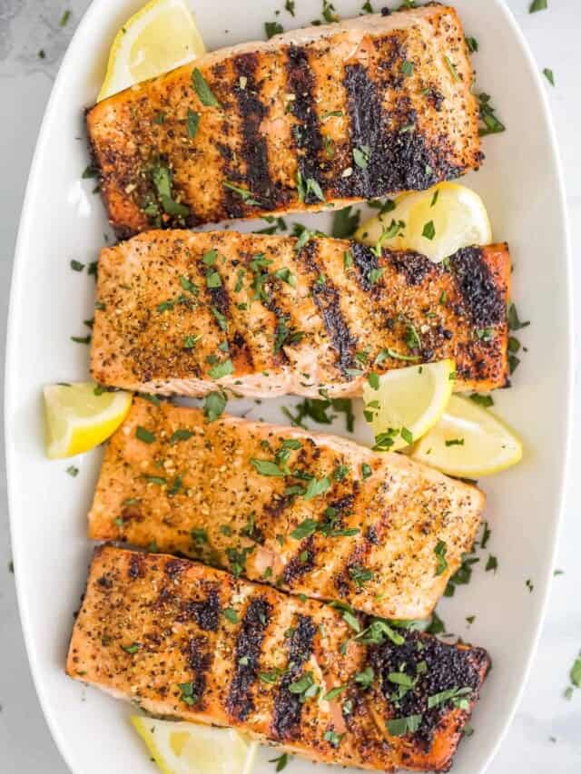 Grilled Lemon Pepper Salmon - Joyful Healthy Eats