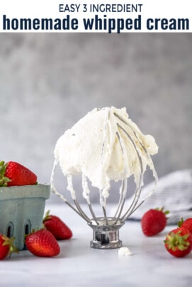 pinterest image for homemade whipped cream