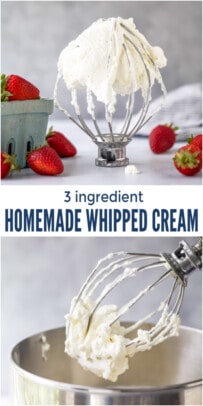 pinterest image for homemade whipped cream