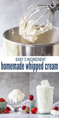 pinterest image for homemade whipped cream