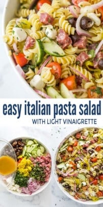 pinterest image for Authentic Italian Pasta Salad