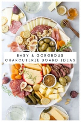 pinterest image for easy & gorgeous charcuterie board ideas