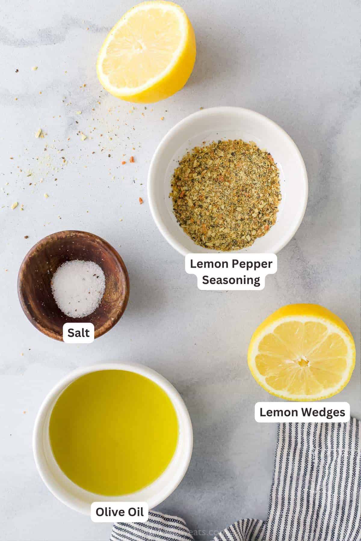 Ingredients for Grilled Lemon Pepper Salmon.