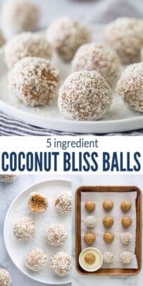 pinterest image for Easy Coconut Bliss Bars - Best Protein Balls
