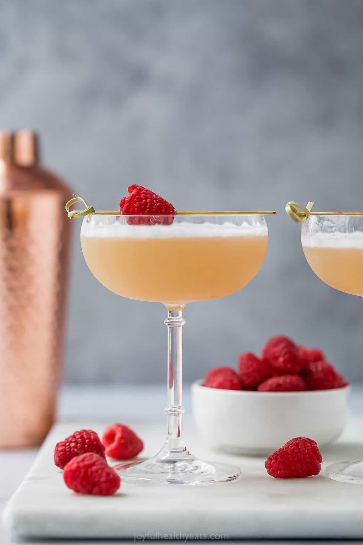 classic French martini with raspberries