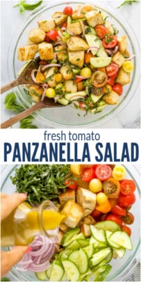 pinterest image for Fresh Tomato Panzanella Salad