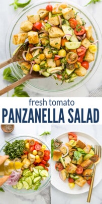 pinterest image for Fresh Tomato Panzanella Salad