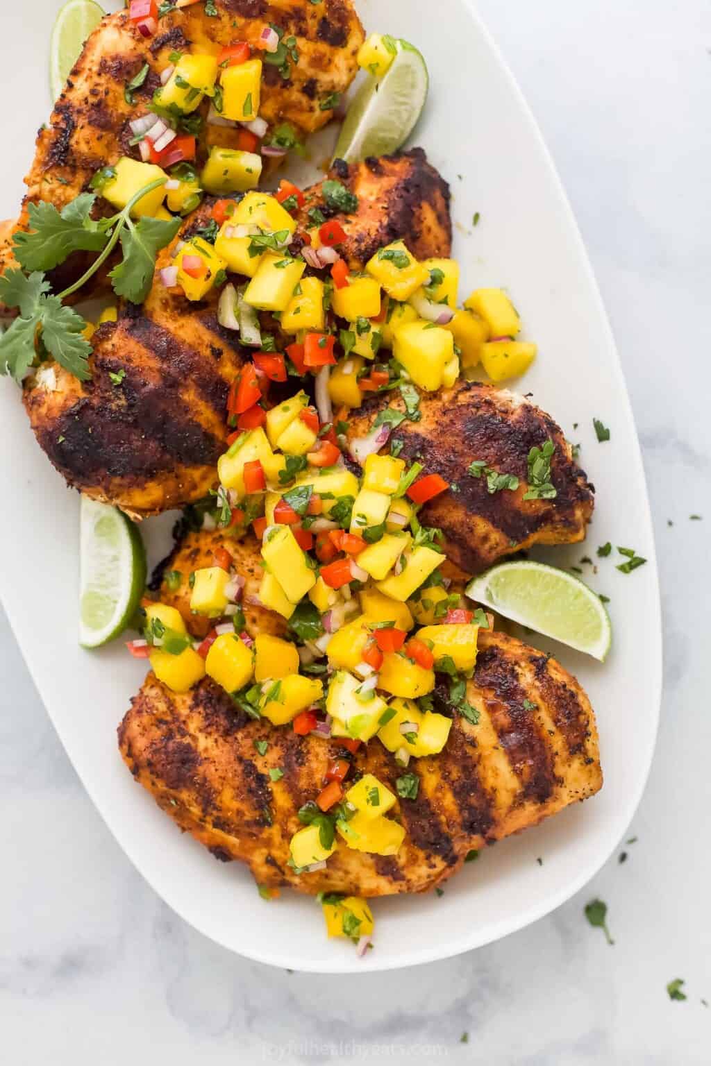 Grilled Chicken With Mango Salsa | Joyful Healthy Eats