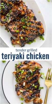 pinterest image for The Best Juicy Grilled Teriyaki Chicken Recipe