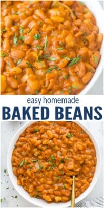 pinterest image for Super Easy Homemade BBQ Baked Beans