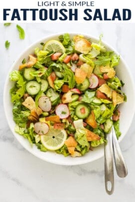 pinterest image for Light & Easy Fattoush Salad Recipe