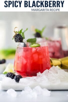 pinterest image for Blackberry Jalapeño Margarita