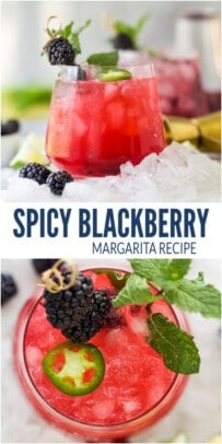 pinterest image for Blackberry Jalapeño Margarita