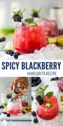 pinterest image for Blackberry Jalapeño Margarita