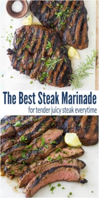 pinterest image for Easy Steak Marinade Recipe