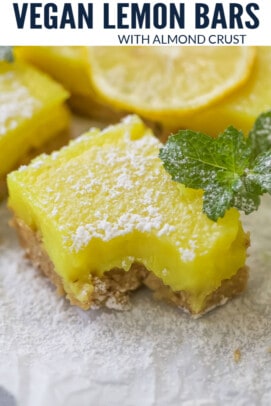 pinterest image for Easy Vegan Lemon Bars
