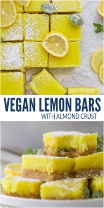 pinterest image for Easy Vegan Lemon Bars
