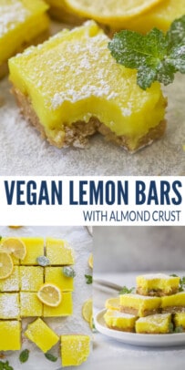 pinterest image for Easy Vegan Lemon Bars