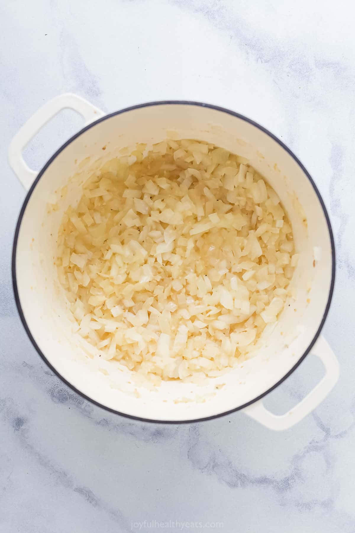 cooked onions and garlic in a large pot